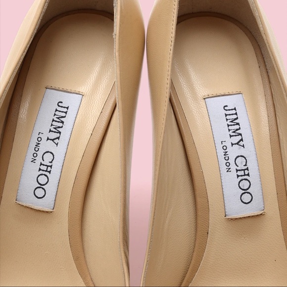 Jimmy Choo Anouk Beige Leather Stiletto Heels - Picture 10 of 12